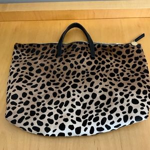 Clare V leopard Folio bag